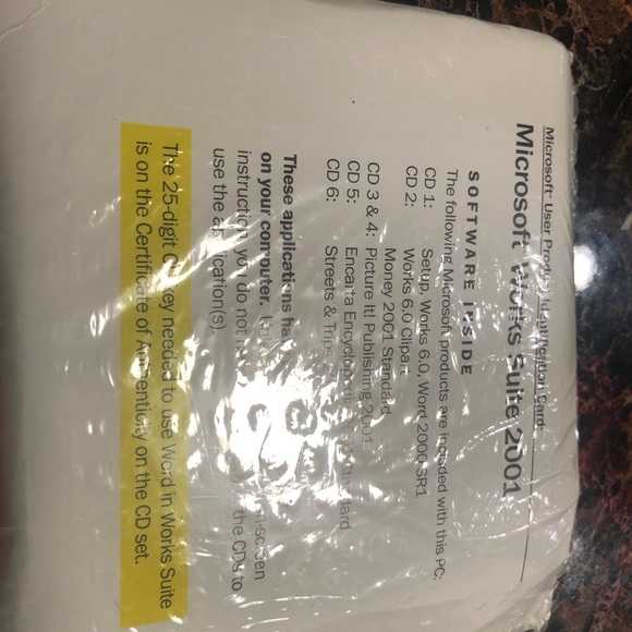 MICROSOFT WORKS SUITE 2001 SEALED WORD 2000 MONEY 2001 ENCARTA 6.0 w KEY - Picture 9 of 12